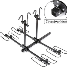 Universal 4 Bicycle Platform Bike Rider Carrier Mount Rack Fit 2" Hitch Receiver for Sport Truck SUV - 200 Lbs. Capacity, Easy Foldable, Sturdy & Rust Proof
