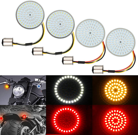 4PCS LED Turn Signal Light Kit for Harley 1157 Base Front Rear 2 Inch Turn Signal Lights Replacement, Compatible with Harley Davidson Dyna Sportster Softail Street Glide Road King