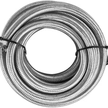 Happybuy AN8 20Ft Fuel Line Hose Kit - Stainless Steel Nylon Braided AN-8 Gas Oil Fuel Line Hose with 10PCS Aluminum Hose End Fitting Adapters Fuel Line Set (20Ft Silver)