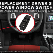 Driver Side Master Power Window Switch - Replaces Part 4602632AH, 4602632AG, 4602632AF - Fits Dodge Nitro and Jeep Liberty 2008, 2009, 2010, 2011, 2012, Dodge Journey 2009, 2010