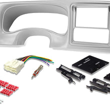 Install Centric ICGM15BN Compatible with Select 1999-2002 Select GM Trucks ISO Double DIN Gray Complete Basic Installation Solution for Installing an Aftermarket Stereo