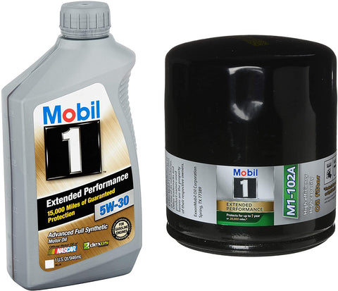 Mobil 1 5W-30 Extended Performance Full Synthetic Motor Oil, 1-Quart, Single Bundle M1-102A Extended Performance Oil Filter