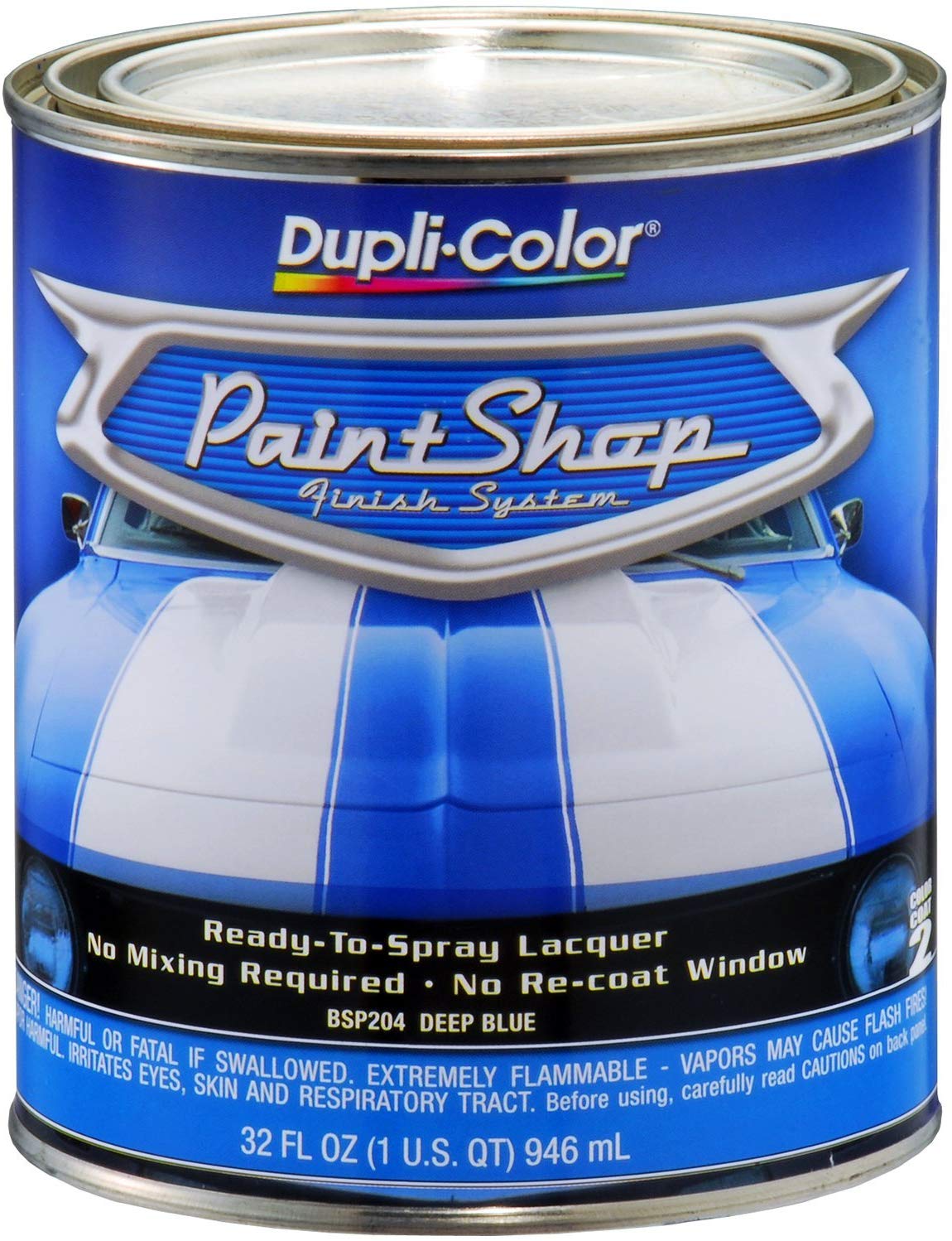 Dupli-Color (BSP204-2 PK 'Paint Shop' Deep Blue (Metallic) Finish System Base Coat - 1 Quart, (Case of 2)