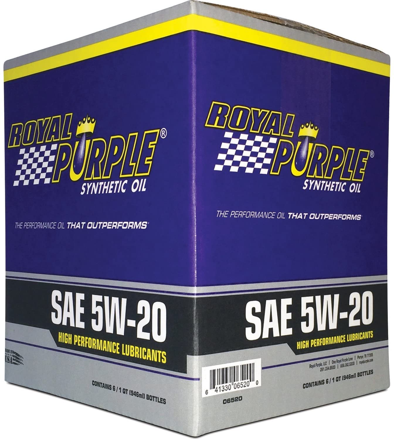 Royal Purple 01520 SAE Multi-Grade Synthetic Motor Oil 5W20 Pack of 6 Quarts