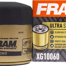 FRAM Ultra Synthetic Automotive Replacement Oil Filter, Designed for Synthetic Oil Changes Lasting up to 20k Miles, XG10060 with SureGrip (Pack of 1)