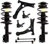 Detroit Axle - 8PC Front Complete Coil-Spring Strut Assemblies + Front Lower Control Arms w/Ball Joints & Front Sway Bars for 2009 2010 2011 2012 2013 Toyota Corolla 1.8L