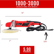 TCP Global 7" Professional High Performance Variable Speed Polisher with a 4 Pad Buffing and Polishing Kit and a Pad Cleaning Spur - Buff, Polish & Detail Car Auto Paint