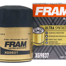 FRAM Ultra Synthetic Automotive Replacement Oil Filter, Designed for Synthetic Oil Changes Lasting up to 20k Miles, XG9837 with SureGrip (Pack of 1)