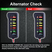 CARTMAN 12V Car Battery & Alternator Tester - Test Battery Condition & Alternator Charging (LED Indication)