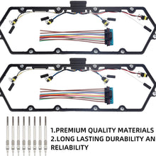 Dasbecan Valve Cover Gasket with Injector Glow Plug Harness Compatible with 1998-2003 Ford E250 E350 F250 Super Duty Truck Engine V8 Diesel Left & Right Replaces# F81Z-6584-AA