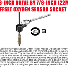 AP1822F 3/8-inch Drive by 7/8-inch (22mm) Offset Oxygen Sensor Socket High-performance chrome molybdenum steel construction Wire Gate Accesses Sensor from The Side, Preventing Damage to Wires