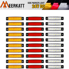 Meerkatt 3.8 Inch 6 LED Thin Line 10 Amber 10 Red 10 White Lamp Front Rear Fender Brake Side Marker License Decoration Light Sealed Indicator Truck Bus Trailer RV Lorry Van UTV SUV HGV Boat Waterproof
