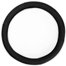 TLH Sleek & Sporty Genuine Leather Steering Wheel Cover, Black Color