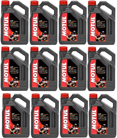 Motul 104104 Set of 12 7100 4T 20W-50 Motor Oil 1-Gallon Bottles