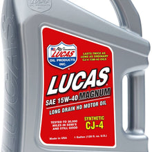 Lucas Oil 10299-PK4 Synthetic 15W-40 CJ-4 Truck Oil - 1 Gallon Jug, Pack of 4
