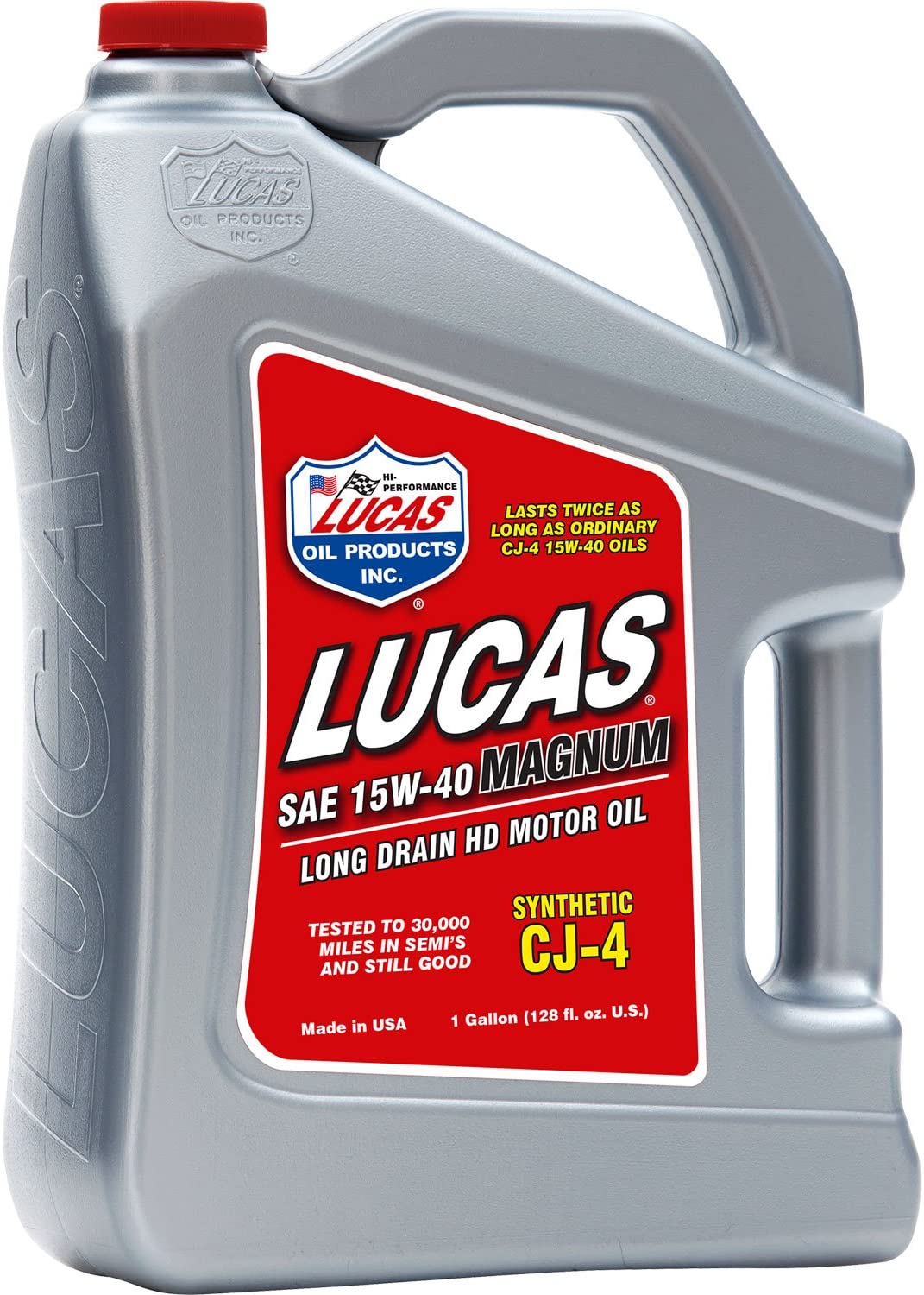 Lucas Oil 10299-PK4 Synthetic 15W-40 CJ-4 Truck Oil - 1 Gallon Jug, Pack of 4