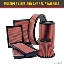 Airaid 720-479 Universal Clamp-On Air Filter: Oval Tapered; 6 in (152 mm) Flange ID; 6.875 in (175 mm) Height; 9 in x 7.25 in (229 mm x 184 mm) Base; 6.25 in x 3.75 in (159 mm x95 mm) Top