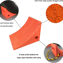 RV Leveling Blocks Wheel Tire Plastic Chocks, Best Heavy Duty Vehicle Wedge Design and Garage Grip Bottom for Travel Trailers, Camper, Truck, Car and ATV Orange 2 Pack