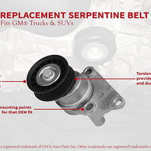 Automatic Serpentine Belt Tensioner and Pulley Assembly - Replaces 38158, 88929140 - Fits Chevy Avalanche, Silverado, Tahoe, Trailblazer, GMC Sierra, Yukon, Cadillac Escalade, Buick Rainier