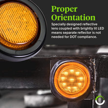 4pc 2" Amber + Red Round Trailer LED Marker Lights [DOT Approved] [Reflector Lens] [Grommet] [Flush-Mount] [Waterproof IP67] Marker Lights for Trailer Truck