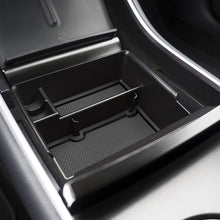 Custom Fit Center Console Organizer Tray with Deeper Pocket & Credit Card Holder for Tesla Model 3 2017 2018 2019 2020 3-pc Set (Solid Black)