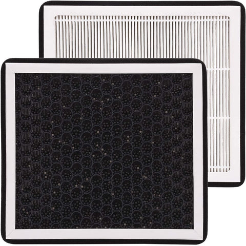 Double-Filtering Cabin Air Filter for Toyota/Lexus/Scion/Land Rover/Pontiac,Replace CF10285,87139-02090/87139-06040 (Black-White)