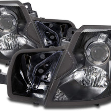 PERDE Compatible with Cadillac CTS Black Housing Halogen Headlight Pair