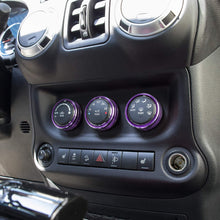 Audio Air Conditioning Button Cover Decoration Twist Switch Ring Trim For Jeep Wrangler JK JKU Patriot 2011~2018/Compass 11~16/Liberty 08~12/Dodge Challenger 08~14 Aluminum Alloy (Purple)
