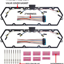 Dasbecan Valve Cover Gasket with Injector Glow Plug Harness Compatible with 1998-2003 Ford E250 E350 F250 Super Duty Truck Engine V8 Diesel Left & Right Replaces# F81Z-6584-AA