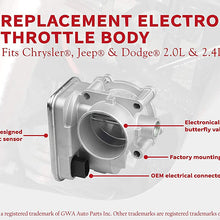 Electronic Throttle Body - Fits 2.0L and 2.4L Chrysler 200, Sebring, Dodge Avenger, Caliber, Journey, Jeep Compass and Patriot - Replaces 04891735AC, 977025, 4891735AD, 4891735AC - Years 2007-2017