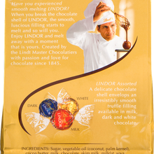 Lindt Lindor 3 Flavors Assorted Chocolate Candy Truffles, 8.5 oz Bag