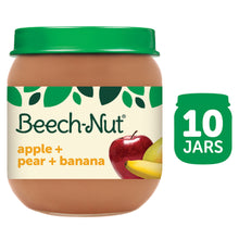 (10 Pack) Beech-Nut Stage 2, Apple Pear & Banana Baby Food, 4 oz Jar