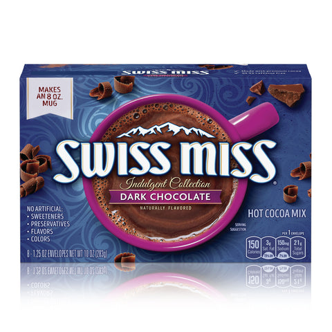 Swiss Miss Indulgent Collection Dark Chocolate Sensation Hot Cocoa Mix Packets, 8 Count