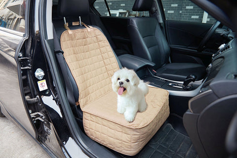 Pet Dog Car Seat Cover Protector, Waterproof Nonslip Seat Covers for Dogs, Dog Seat Covers for Cars, Puppy Car Seat, Anti Scratch Blanket Mat for Truck Cars SUV Seat, Beige