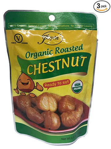 Joycie Organic Whole Roasted and Peeled Chestnuts 3.5-Ounce Bags (Pack of 6)