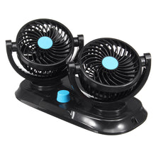 Portable 180°/360° Dual Head Car Auto Cooling Oscillating Ventilation Air Fan 2 Speed In Vehicle Fan Dash Mount For Car Alternative 12V Plug