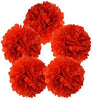 Just Artifacts 5pcs 6-Inch Red Tissue Paper Pom Pom Flower Ball