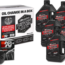 Maxima Racing Oils Black 90-129015B Quick Milwaukee-Eight Synthetic 20W-50 Filter Engine Oil Change Kit, 160. Fluid_Ounces
