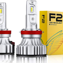 Alla Lighting D-CR F2 Newest Version 9000 Lumens Extremely Super Bright 3200K Gold Yellow High Power SUPER Mini H11 H8 H9 LED Headlight Bulb All-in-One Conversion Kits Headlamps Bulbs