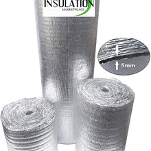 SmartSHIELD -5mm 48"x10Ft Reflective Insulation Roll, Foam Core Radiant Barrier, Heat-Cold Shield, Thermal Foil Insulation - Pure Aluminum