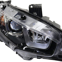 Headlight Assembly Compatible with 2016-2019 Honda Civic Halogen Coupe Hatchback Sedan CAPA Passenger Side