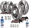 Detroit Axle - All (4) 320mm Front and Rear Disc Brake Kit Rotors w/Ceramic Pads w/Hardware & Brake Kit Cleaner & Fluid for 2007 2008 2009 AWD ONLY Ford Edge/Lincoln MKX