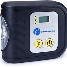 TIREWELL 12V Tire Inflator, Digital Portable Air Compressor, Auto Shut Off Tire Pump with LED Light and 3 Nozzles