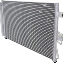 A/C Condenser Compatible with 2000-2006 Hyundai Accent Aluminum Core With Receiver Drier