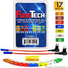 FuseTech 12V Micro2 APT ATR 17 Piece Automotive Fuse Assortment and Holders Pack (2 Add-a-Circuit Fuse Tap Adapters, 14 Blade Fuses + Fuse Puller) 5A 7.5A 10A 15A 20A 25A 30A