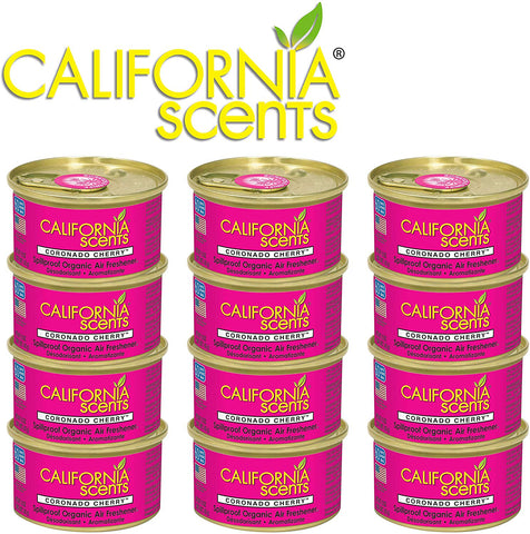 California Scents Spillproof Can Air Freshener Eco-Friendly Odor Neutralizer for Home, Car, Much More, Coronado Cherry, 1.5 Oz, 12 Pack