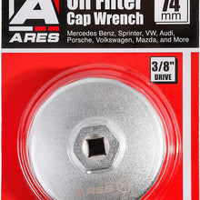 ARES 56041 – Adjustable 3-Jaw Oil Filter Wrench – 2 1/2-Inch to 4 Inch (63mm to 101mm) Capacity – Use with 3/8 or 1/2-Inch Drive Ratchets or 7/8-Inch Wrenches – Carbon Steel Construction