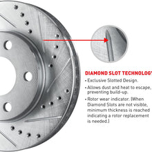 R1 Concepts KEDS11347 Eline Series Cross-Drilled Slotted Rotors And Ceramic Pads Kit - Front