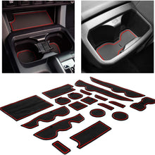 CupHolderHero for Toyota Tacoma Accessories 2016-2020 Premium Custom Interior Non-Slip Anti Dust Cup Holder Inserts, Center Console Liner Mats, Door Pocket Liners 19-pc Set (Double Cab) (Red Trim)