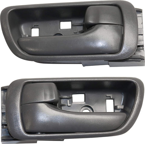 Interior Door Handles Compatible with Toyota Camry 02-06 Set of 2 Front or Rear Left and Right Side Plastic Gray W/door lock button